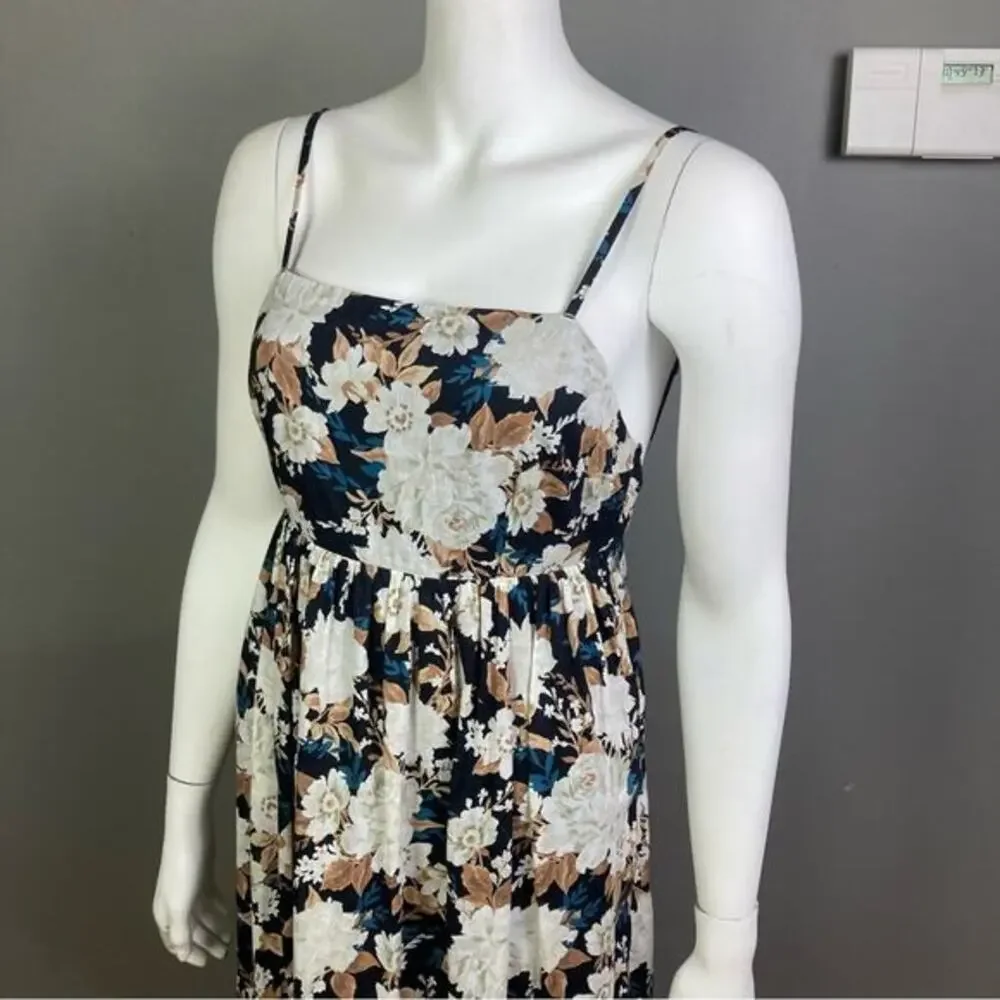 Abercrombie & Fitch Maxi dress XS Babydoll‎ floral cottagecore strappy cotton